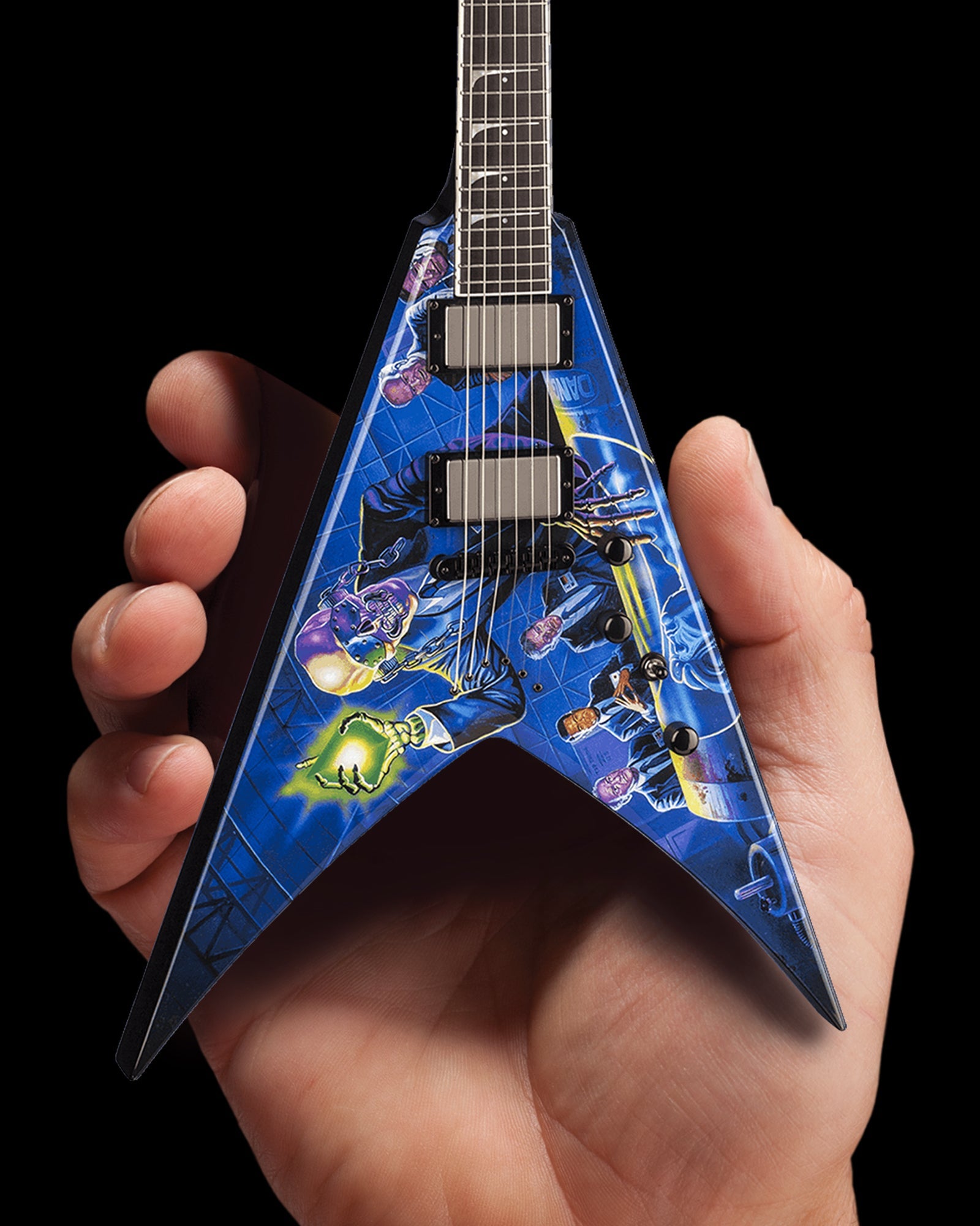 LICENSED MEGADETH - DAVE MUSTAINE SIGNATURE V RUST IN PEACE MINI GUITA