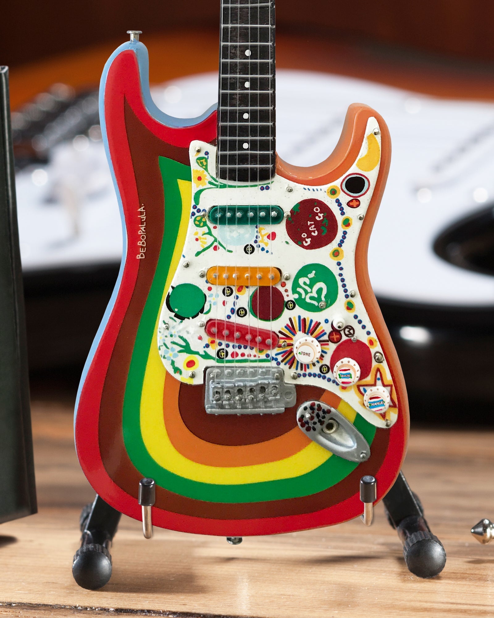 OFFICIALLY LICENSED GEORGE HARRISON FENDER™ STRAT™ ROCKY MINI GUITAR REPLICA - FAB FOUR