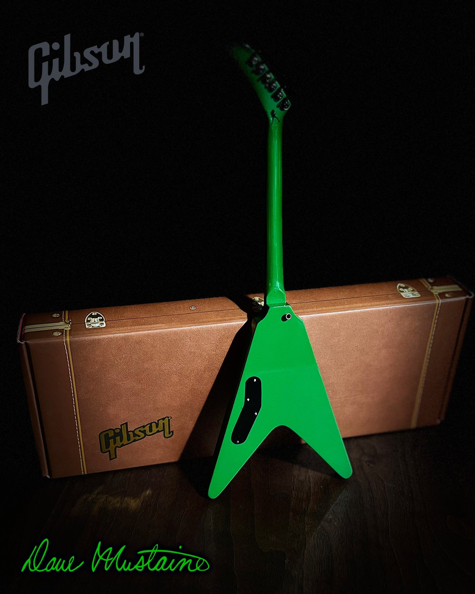 DAVE MUSTAINE GIBSON FLYING V EXP RUST IN PEACE ALIEN TECH GREEN MINI