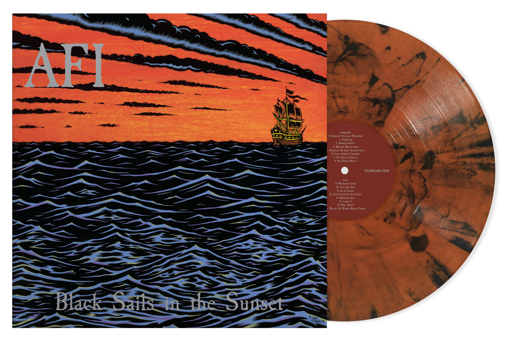 AFI ‘BLACK SAILS IN THE SUNSET’ (25TH ANNIVERSARY) LP (Limited Edition – Only 500 Made, Oriole Vinyl)