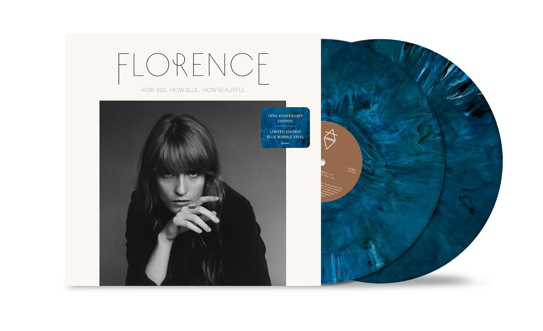 FLORENCE + THE MACHINE 'HOW BIG, HOW BLUE, HOW BEAUTIFUL' 2LP (10th Anniversary Edition, Blue Marble Vinyl)