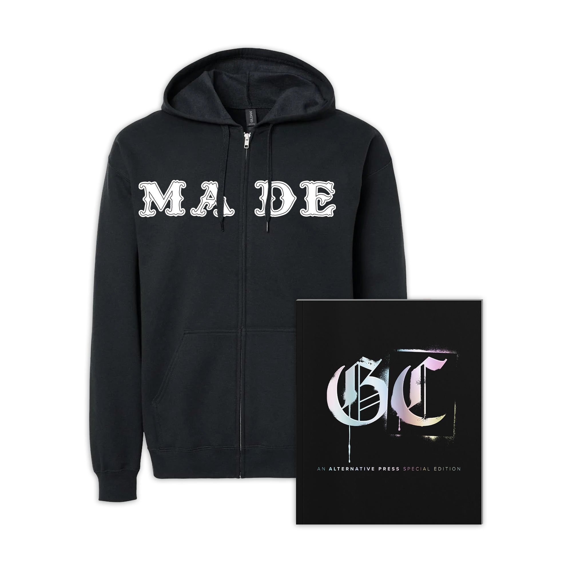 GOOD CHARLOTTE x ALTERNATIVE PRESS SPECIAL COLLECTOR’S EDITION MAGAZINE + MADE ZIP UP HOODIE