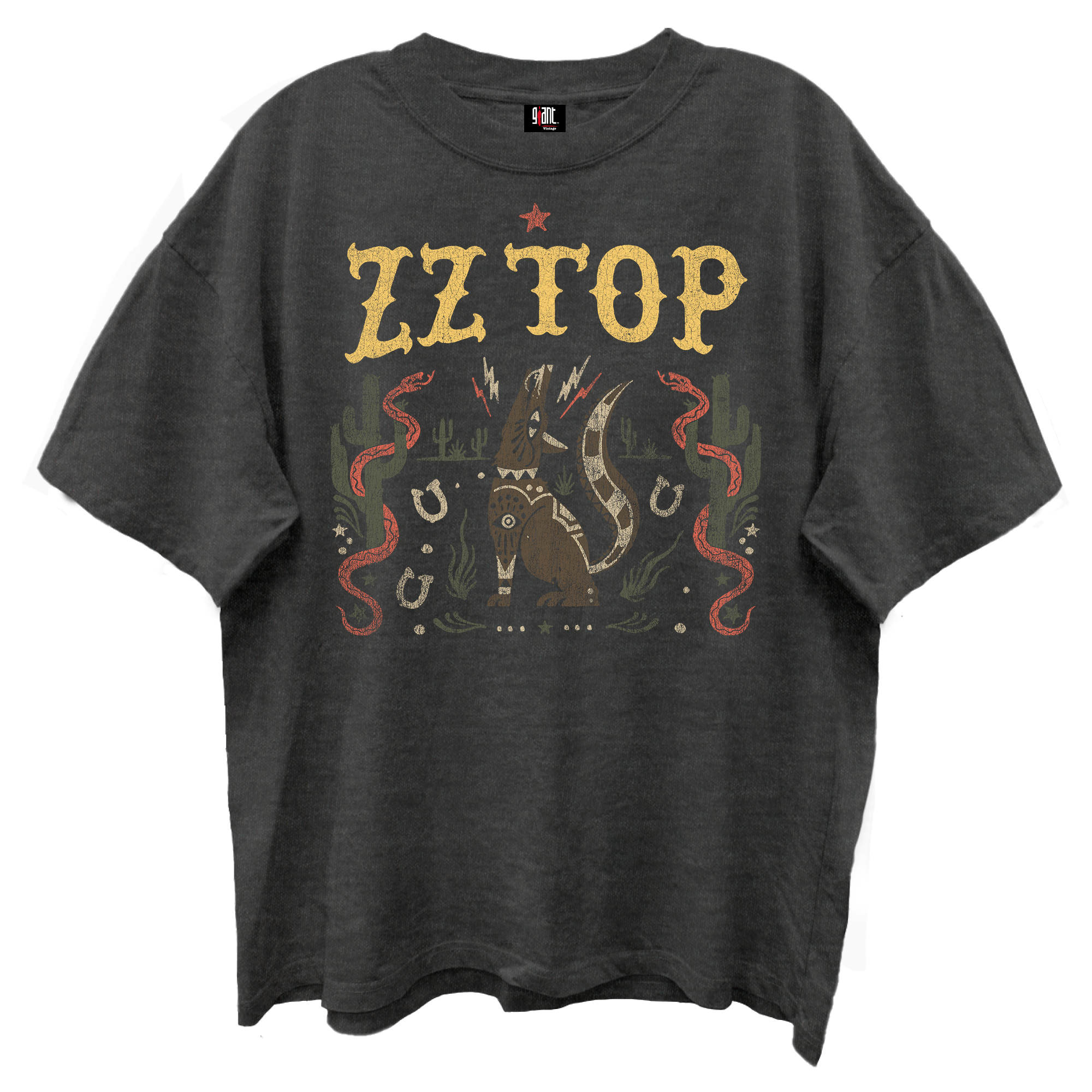 ZZ TOP MESCALERO DESERT SCENE VINTAGE BLACK ENZYME WASH T-SHIRT/GIANT VINTAGE