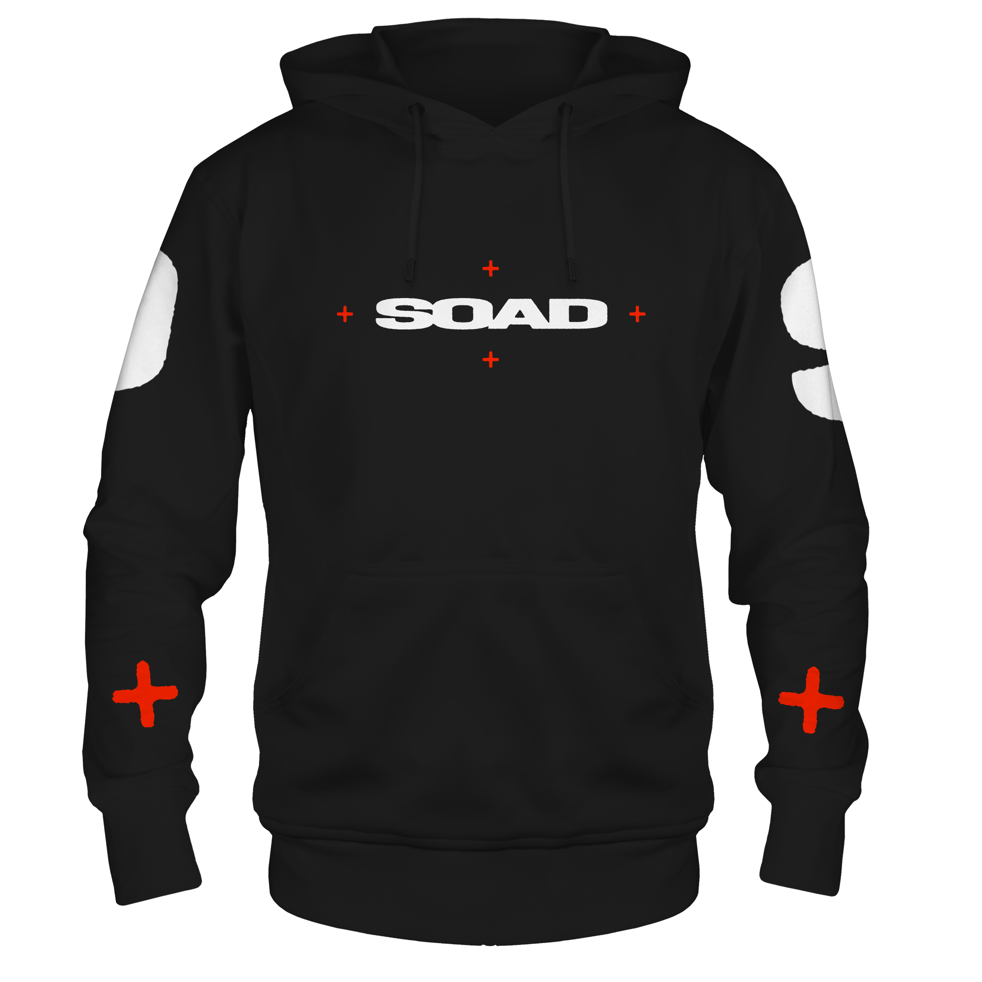 SYSTEM OF A DOWN OVERSIZED LOGO FRT/BACKLEEVE BLACK HOODIE