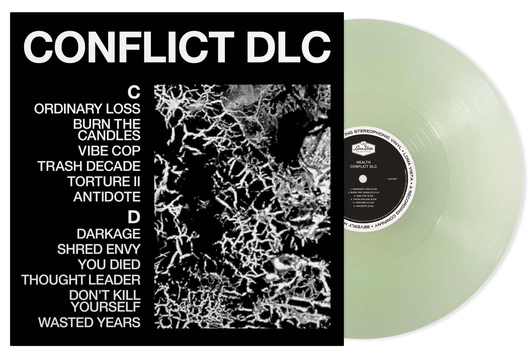 HEALTH ‘CONFLICT DLC’ LP (Exclusive – Limited to 400, Coke Bottle Clear Vinyl)