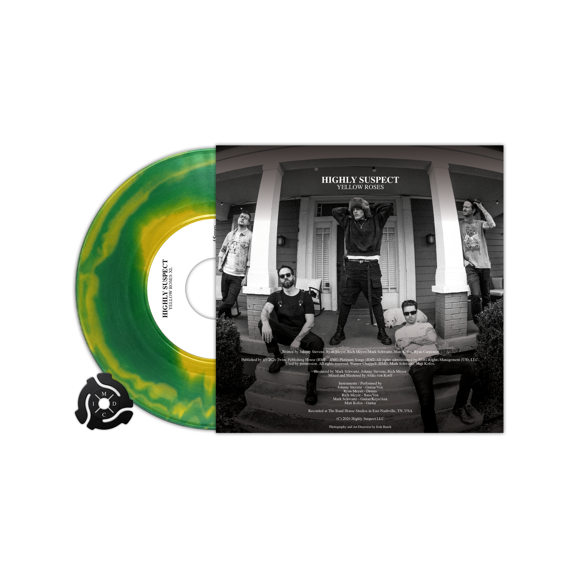 HIGHLY SUSPECT ‘YELLOW ROSES’ 7" (Exclusive, Evergreen & Yellow Canary A-Side/B-Side Vinyl)