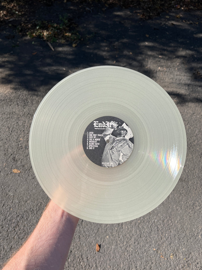 END IT ‘UNPLEASANT LIVING’ (Limited Edition – Only 300 made, Glow in the Dark Vinyl)