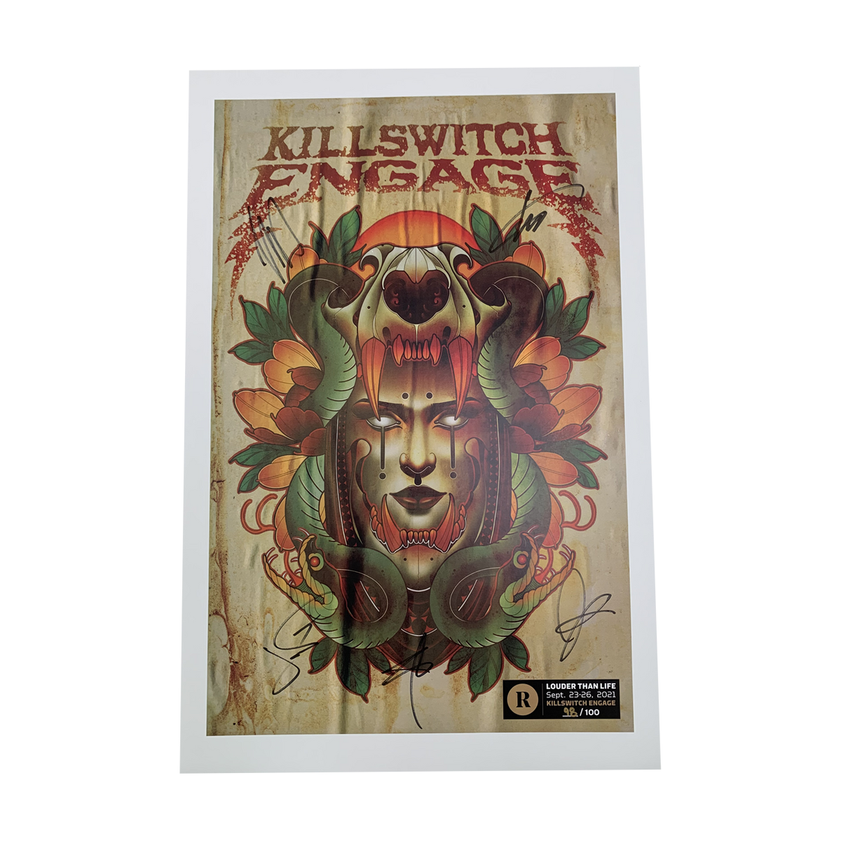 KILLSWITCH ENGAGE X REVOLVER X LOUDER THAN LIFE - SIGNED FESTIVAL POSTER