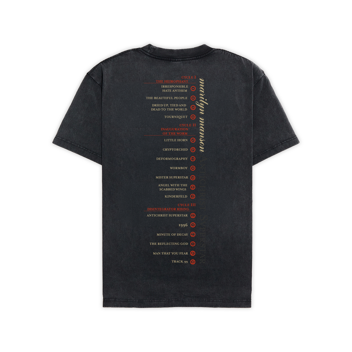 MARILYN MANSON "ANTICHRIST SUPERSTAR" LIMITED EDITION EXCLUSIVE VINTAGE WASH T-SHIRT