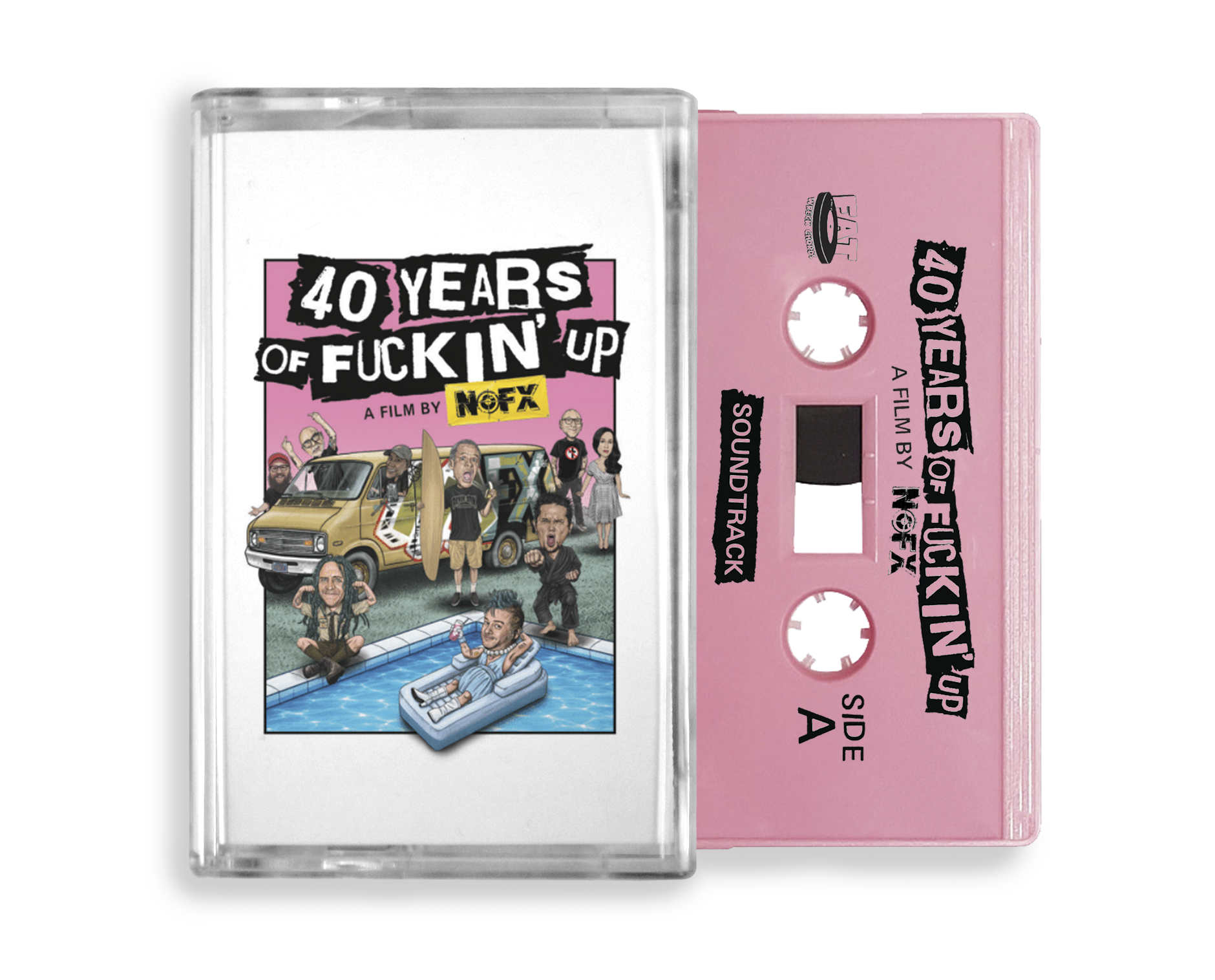 NOFX ‘40 YEARS OF F*CKIN' UP: SOUNDTRACK + SCORE’ CASSETTE (Exclusive – Limited to 250, Light Pink)