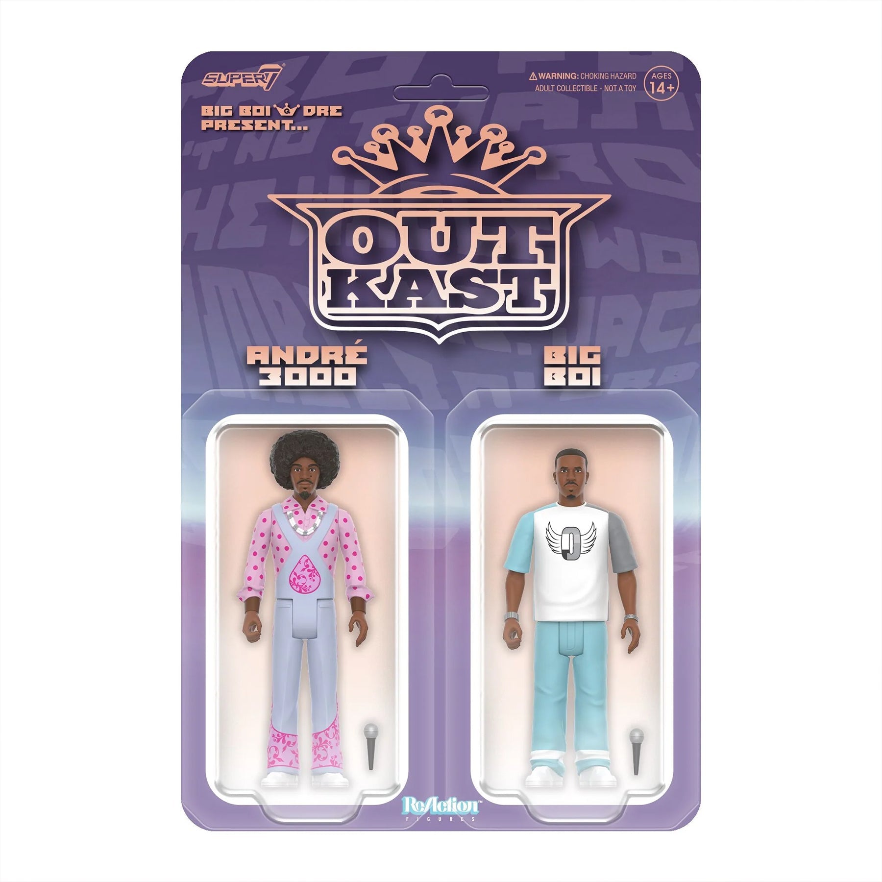 OutKast Big Boi Dre Present Super 7 Figures on Card