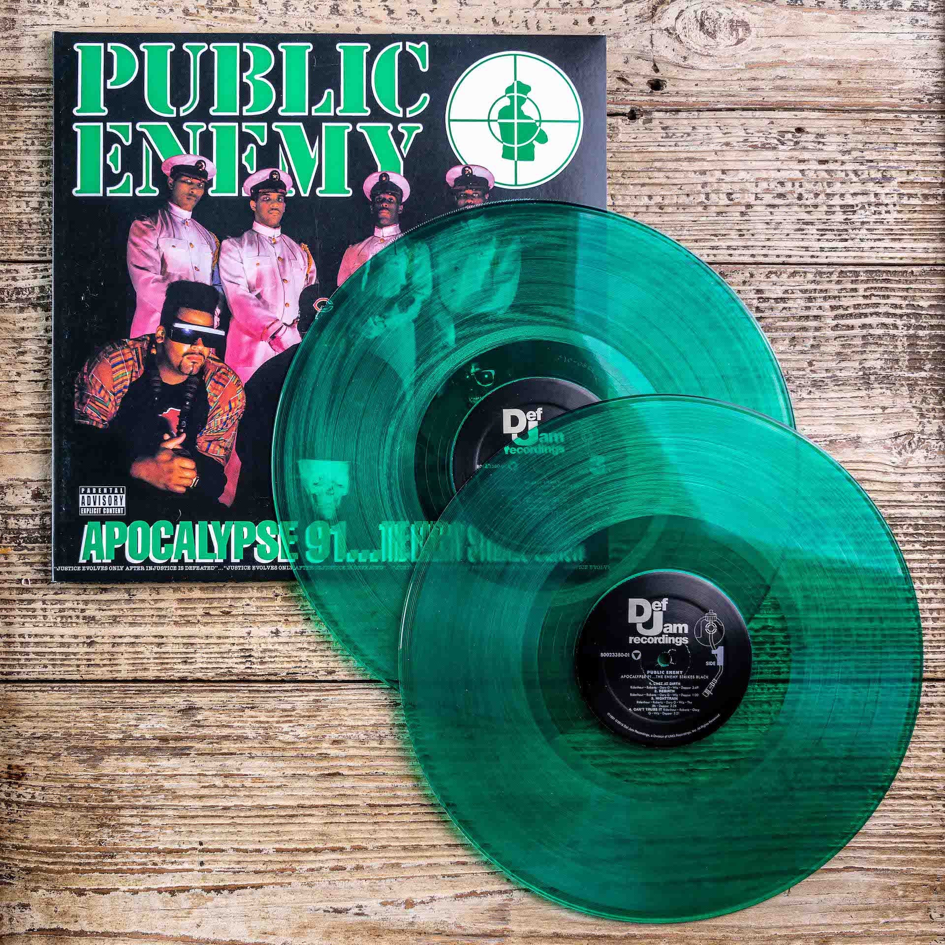 PUBLIC ENEMY - 'APOCALYPSE 91: THE ENEMY STRIKES BLACK' LP ON LIMITED EDITION TRANSLUCENT GREEN VINYL