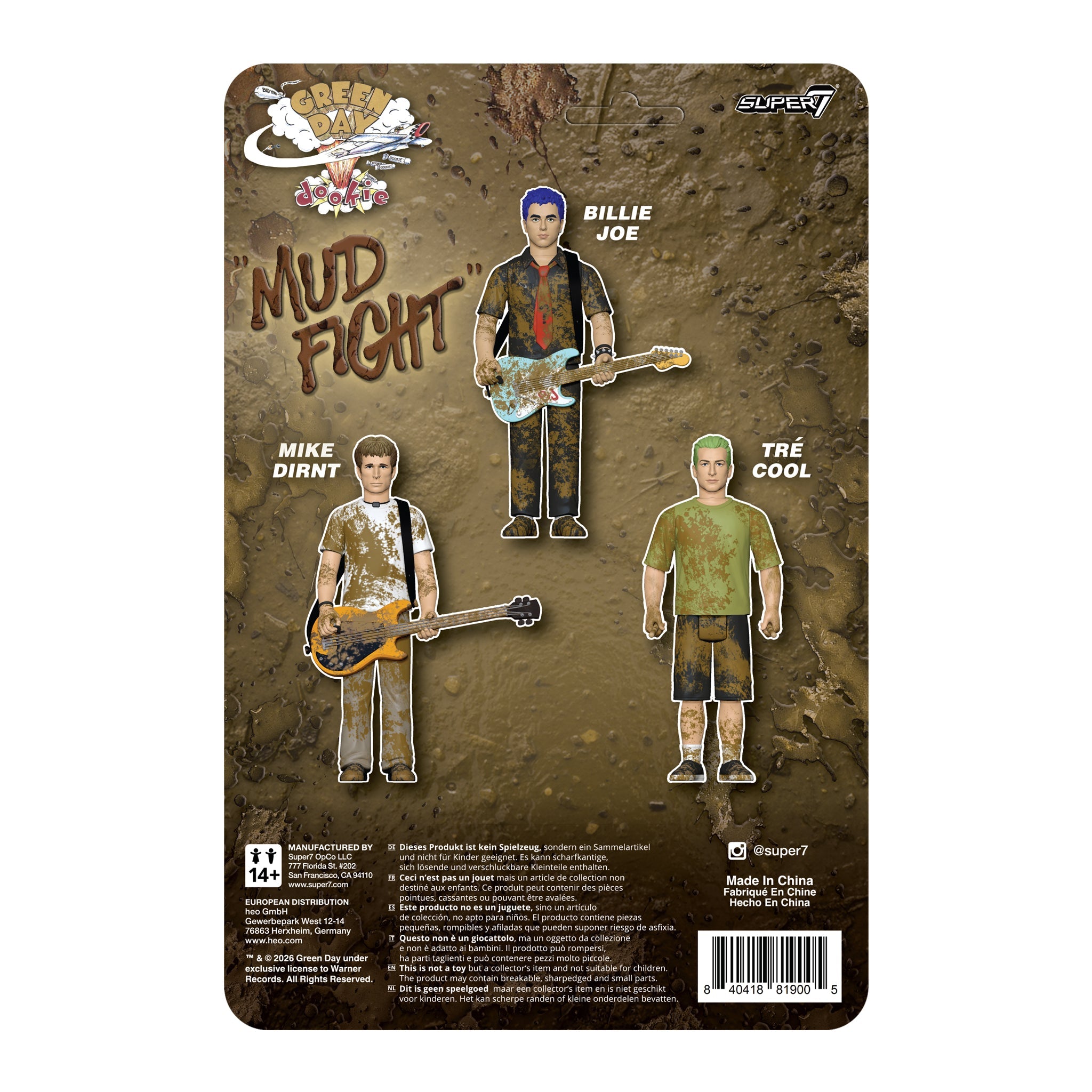 GREEN DAY 'BILLIE JOE ARMSTRONG - MUD FIGHT' REACTION FIGURE (Wave 1)