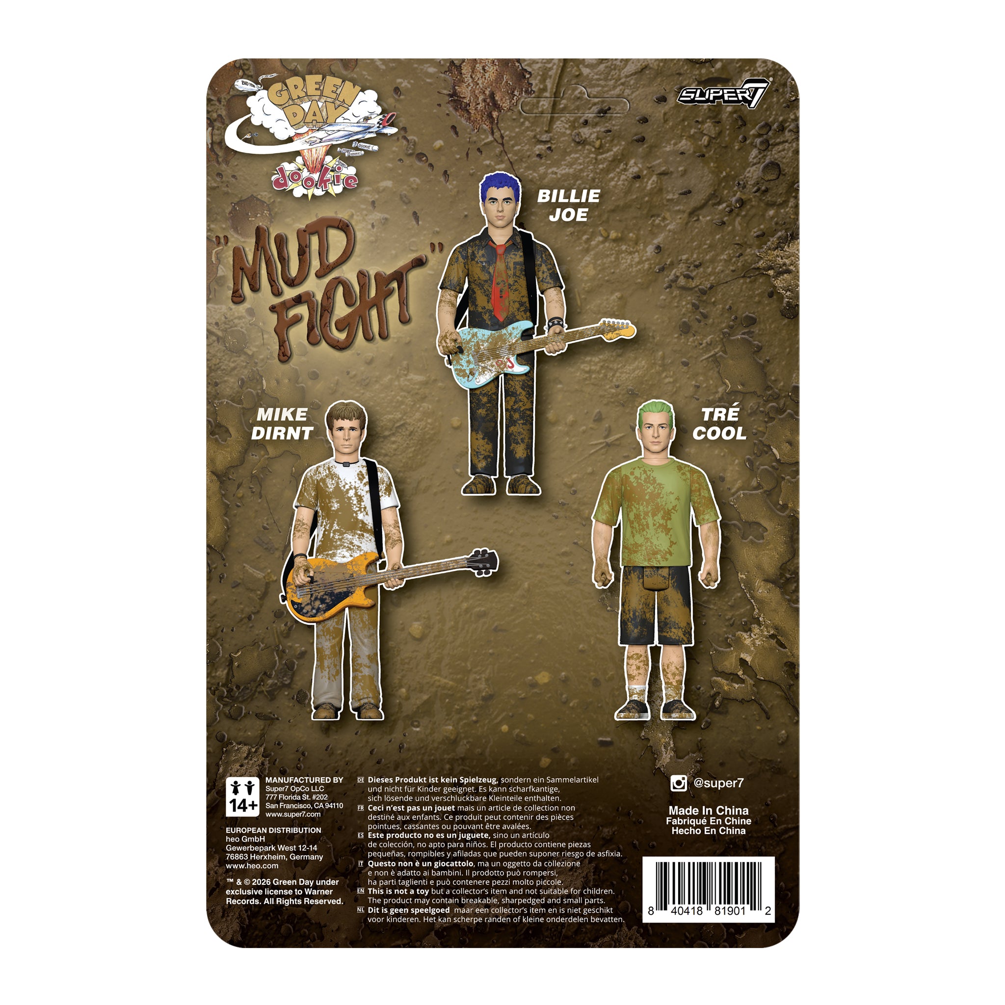 GREEN DAY 'TRE COOL - MUD FIGHT' REACTION FIGURE (Wave 1)