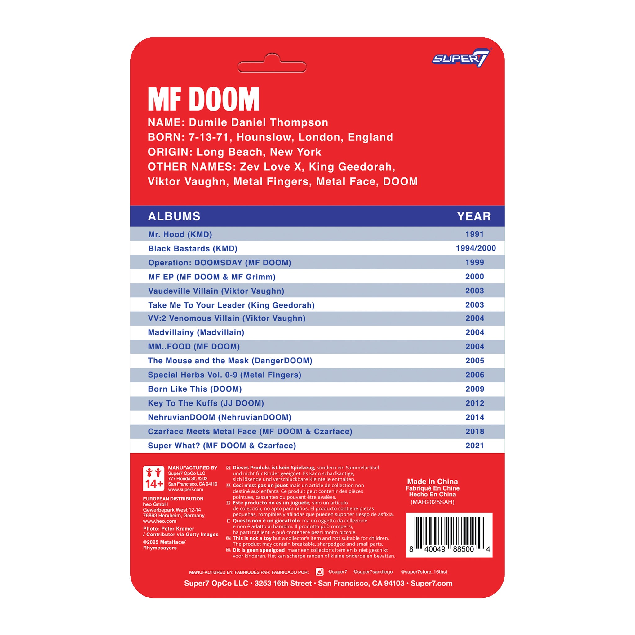 MF DOOM - NYC - REACTION FIGURE