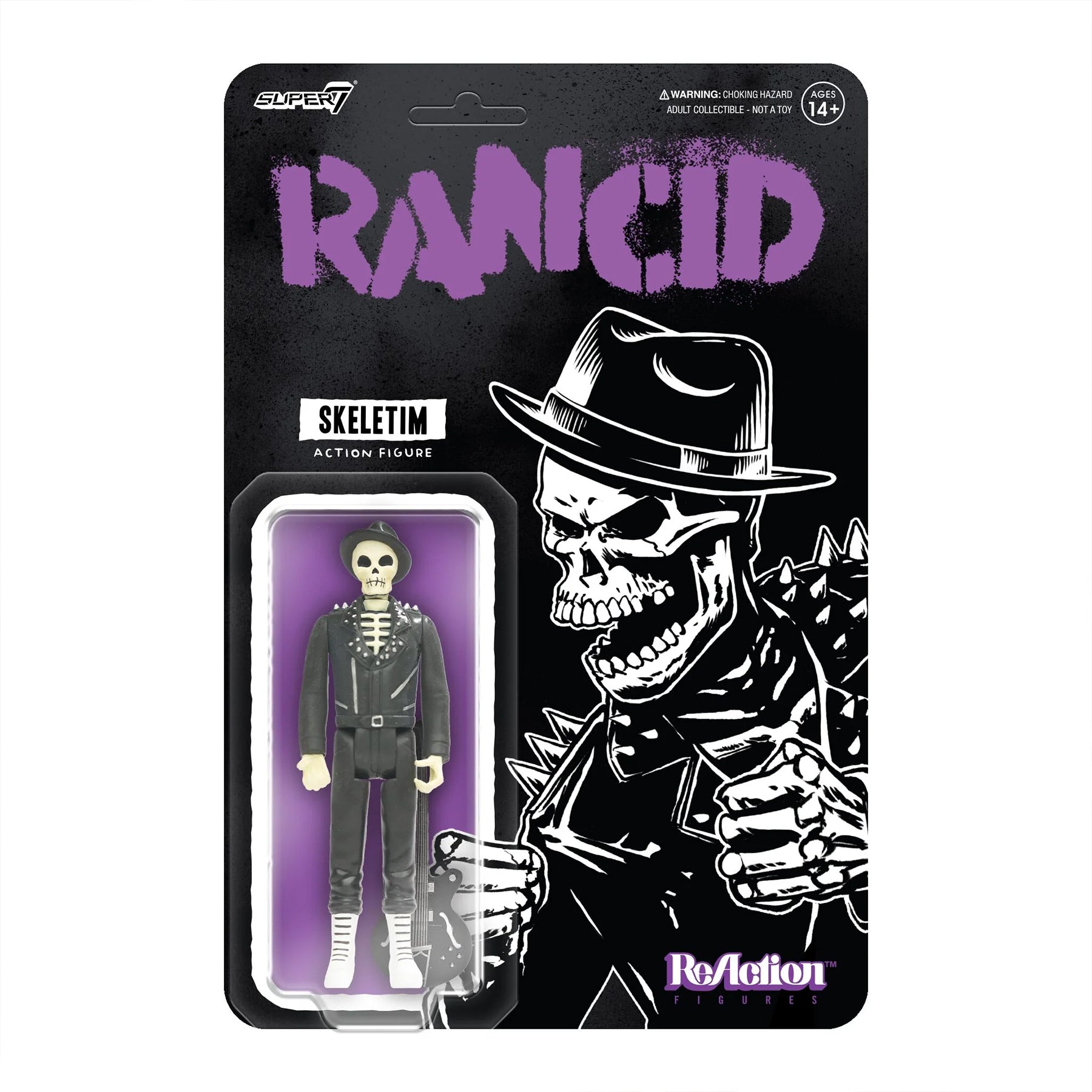 Rancid Skeletim Time Bomb Super7 Figure on Card