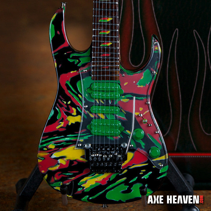 STEVE VAI SIGNATURE UNIVERSE SWIRL 7 STRING MINIATURE GUITAR REPLICA COLLECTIBLE