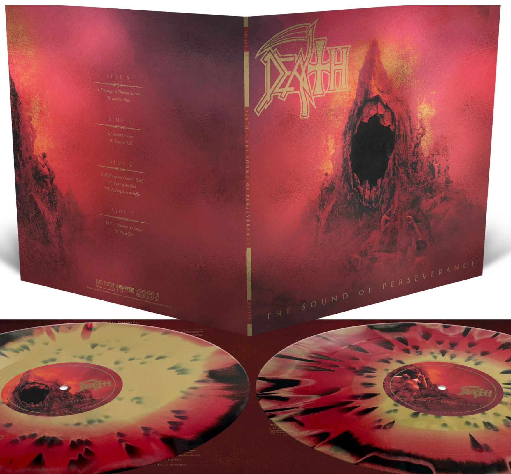 DEATH 'THE SOUND OF PERSEVERANCE' 2LP (Black, Gold, Red Splatter Vinyl)