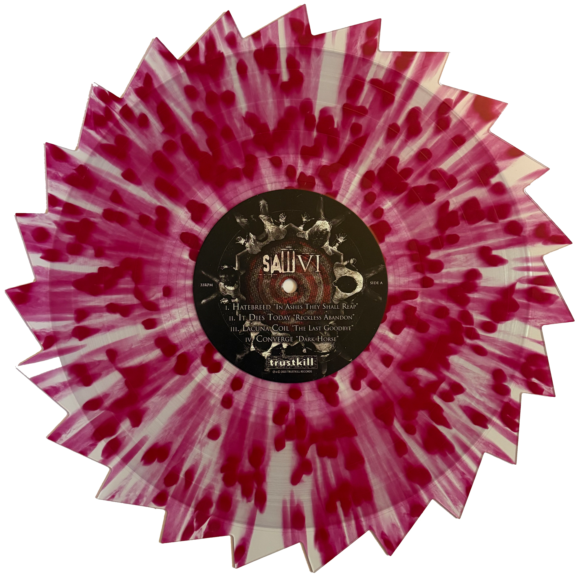 SAW VI SOUNDTRACK 2LP (Exclusive – Limited to 300, "Sawblade" Clear with Blood Red Splatter Vinyl)