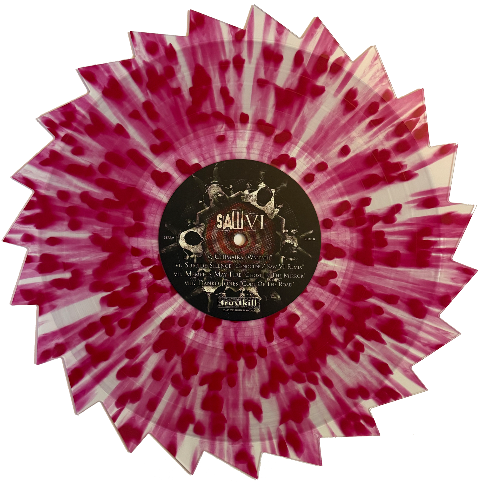 SAW VI SOUNDTRACK 2LP (Exclusive – Limited to 300, "Sawblade" Clear with Blood Red Splatter Vinyl)