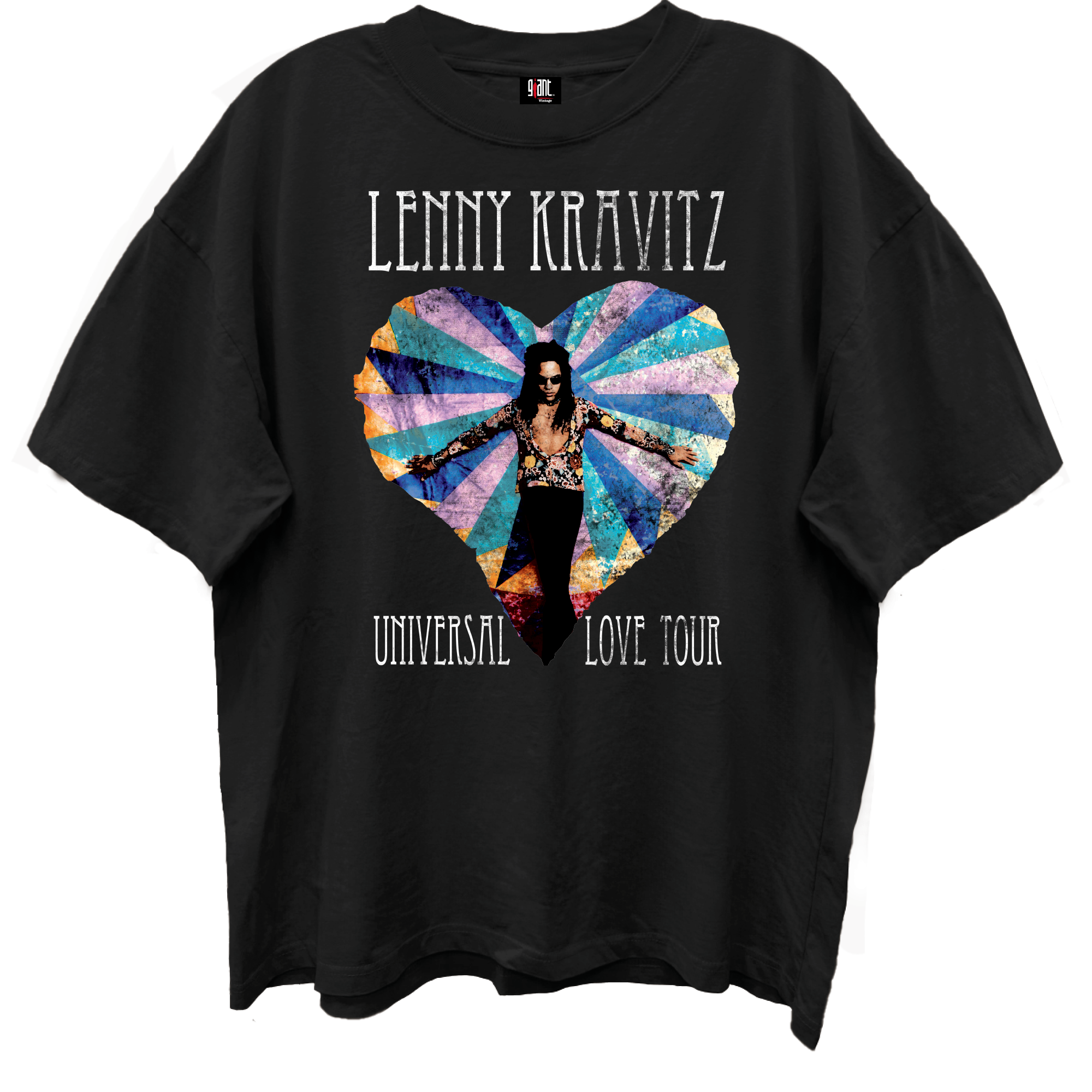 LENNY KRAVITZ UNIVERSAL LOVE TOUR LIMO BLACK ENZYME WASH T-SHIRT/GIANT VINTAGE