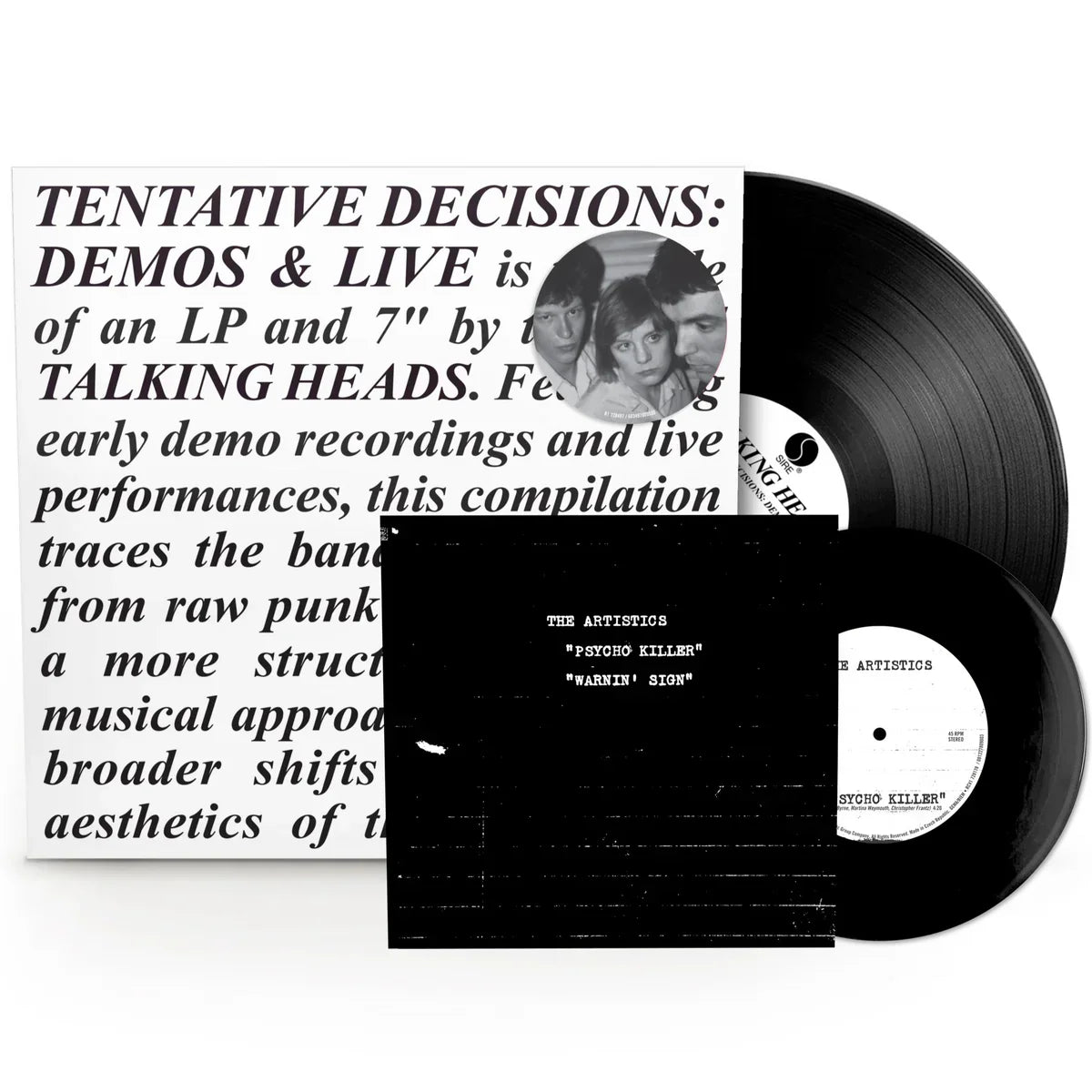 THE TALKING HEADS 'TENTATIVE DECISIONS: DEMOS & LIVE' LP + 7"