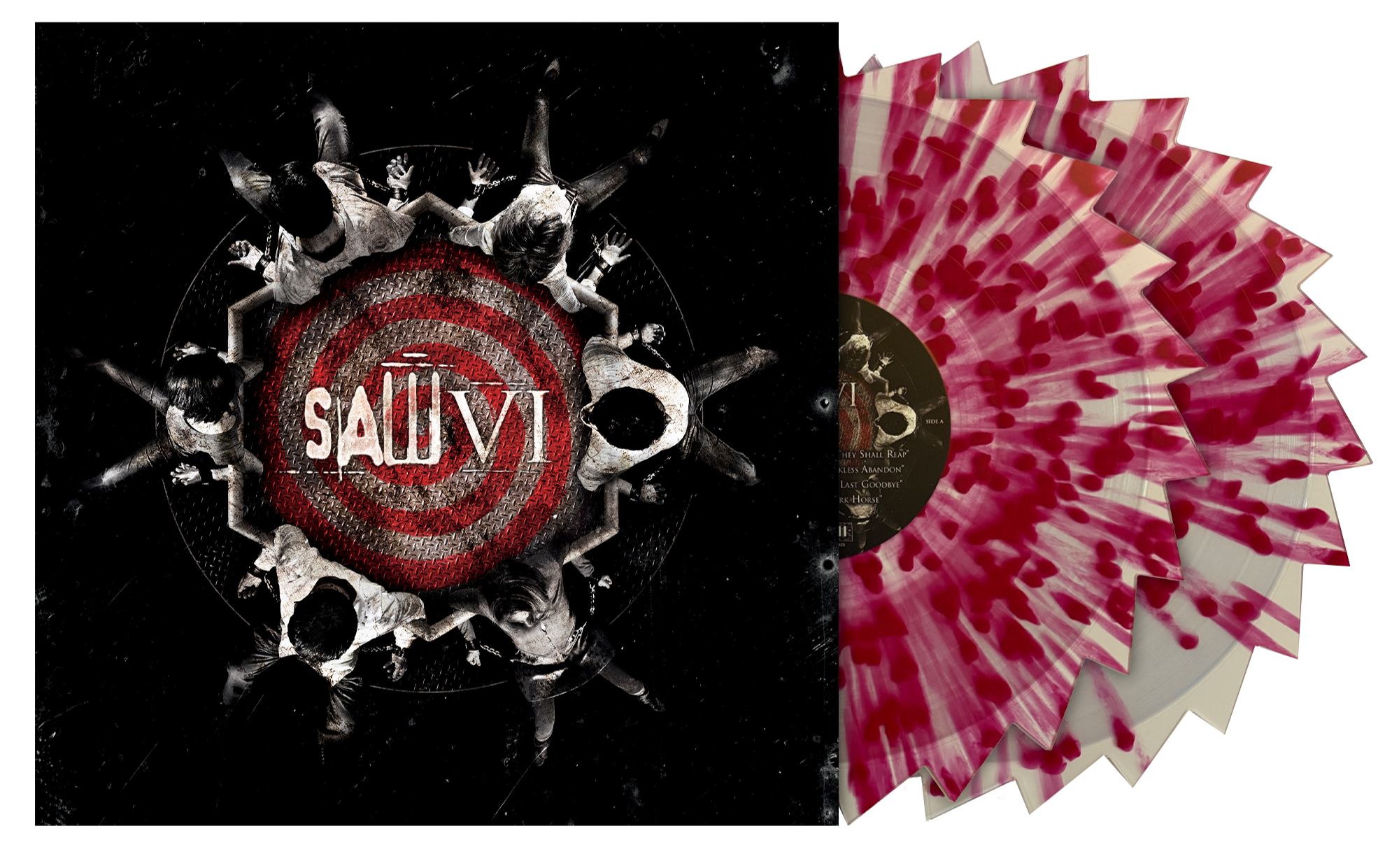 SAW VI SOUNDTRACK 2LP (Exclusive – Limited to 300, "Sawblade" Clear with Blood Red Splatter Vinyl)