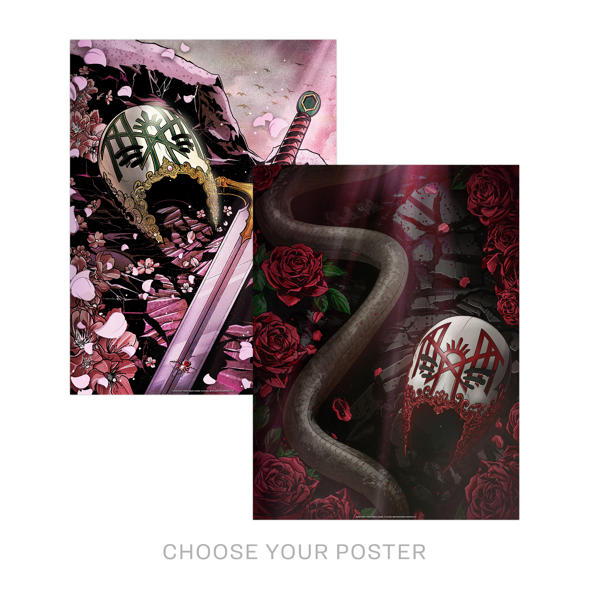 SLEEP TOKEN 'ROSES/SWORD' FOILED POSTERS
