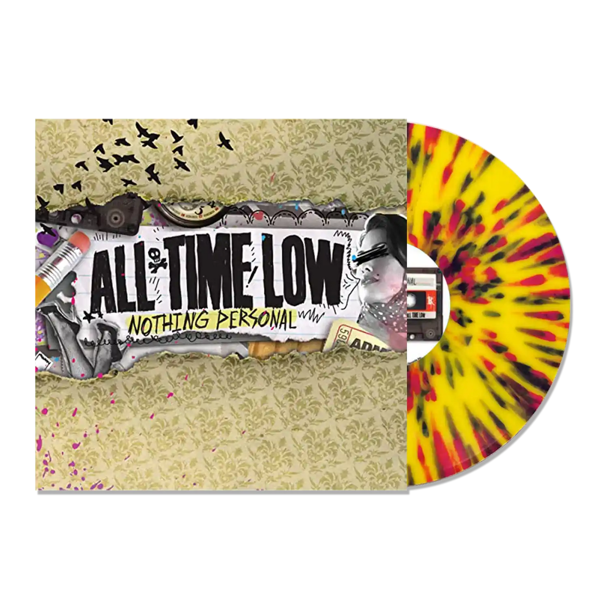 ALL TIME LOW ‘NOTHING PERSONAL’ LIMITED-EDITION TRANSPARENT YELLOW WITH BLACK AND PINK SPLATTER LP – ONLY 500 MADE