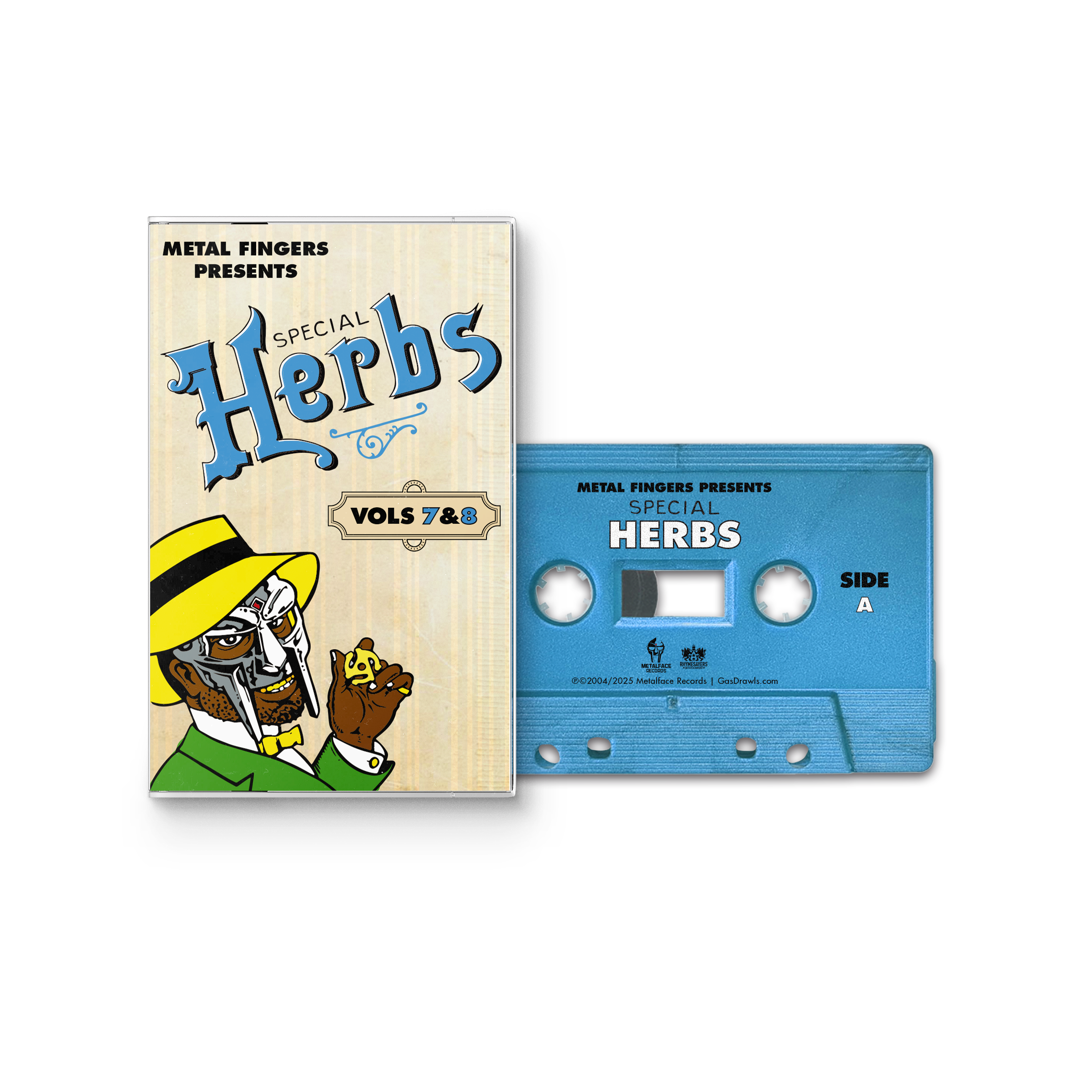 MF DOOM 'METAL FINGERS PRESENTS: SPECIAL HERBS VOL. 7 & 8' CASSETTE (Sky Blue)