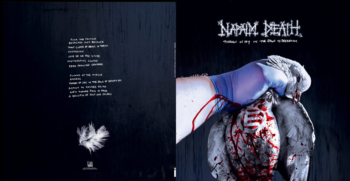 NAPALM DEATH'THROES OF JOY IN THE JAWS OF DEFEATISM' LIMITED-EDITION MUCUS WITH ENVY SWIRLED VINYL' ONLY 250 MADE
