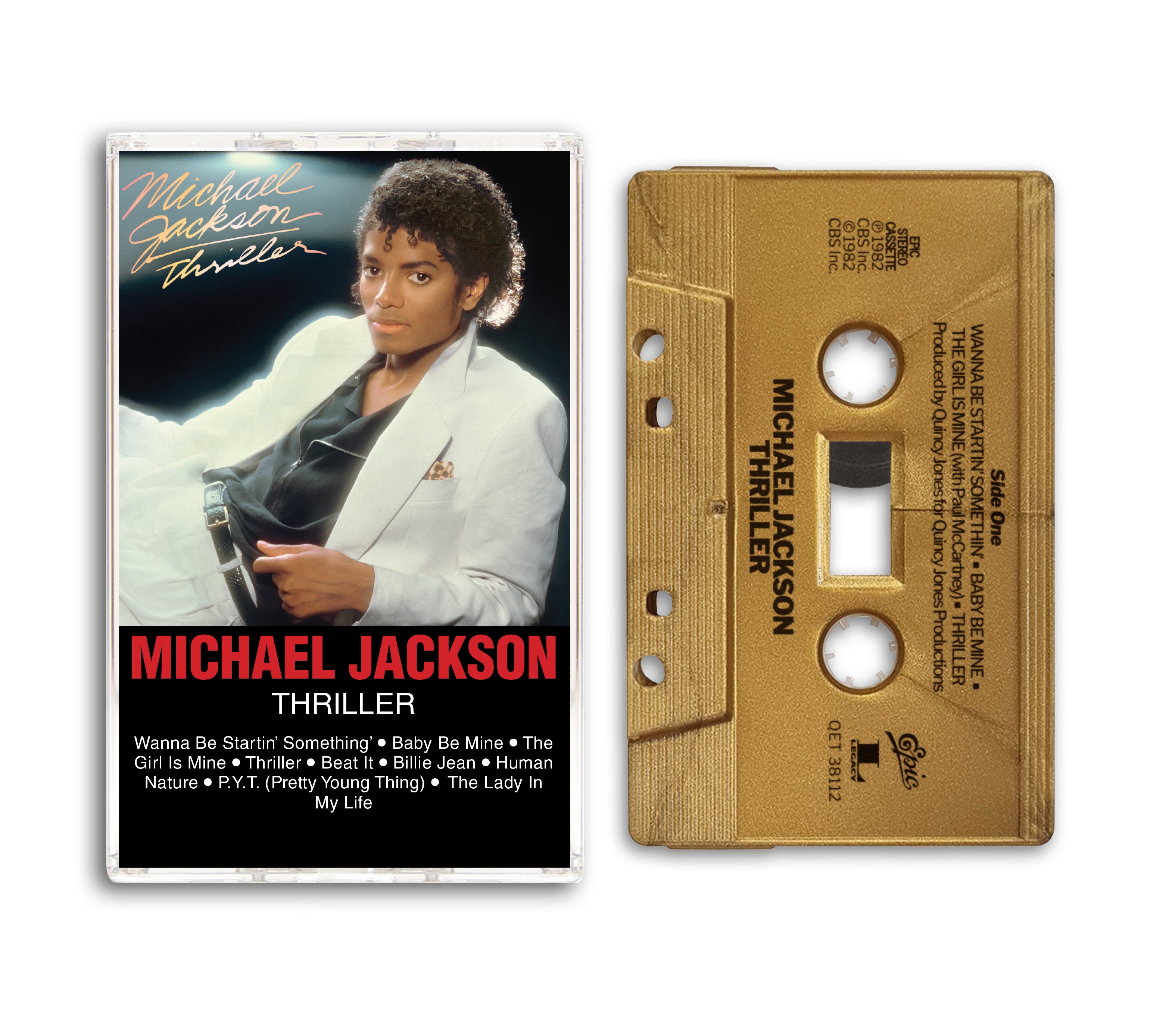 MICHAEL JACKSON 'THRILLER' CASSETTE (Gold Metallic)
