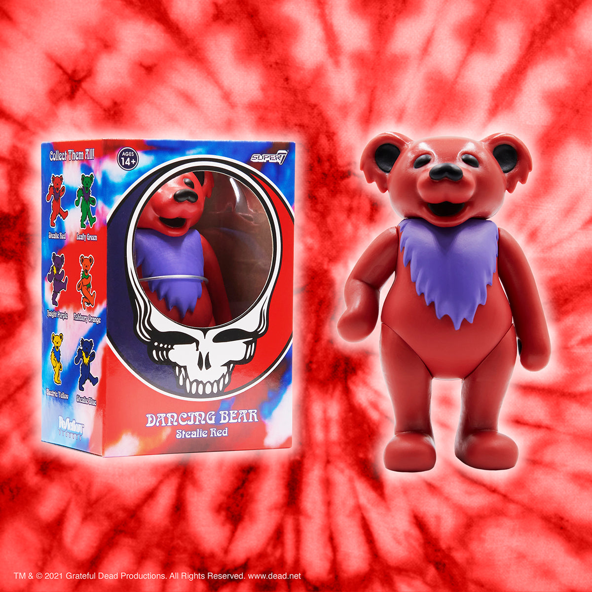 SUPER7 REACTION GRATEFUL DEAD W2 DANCING BEARS RED