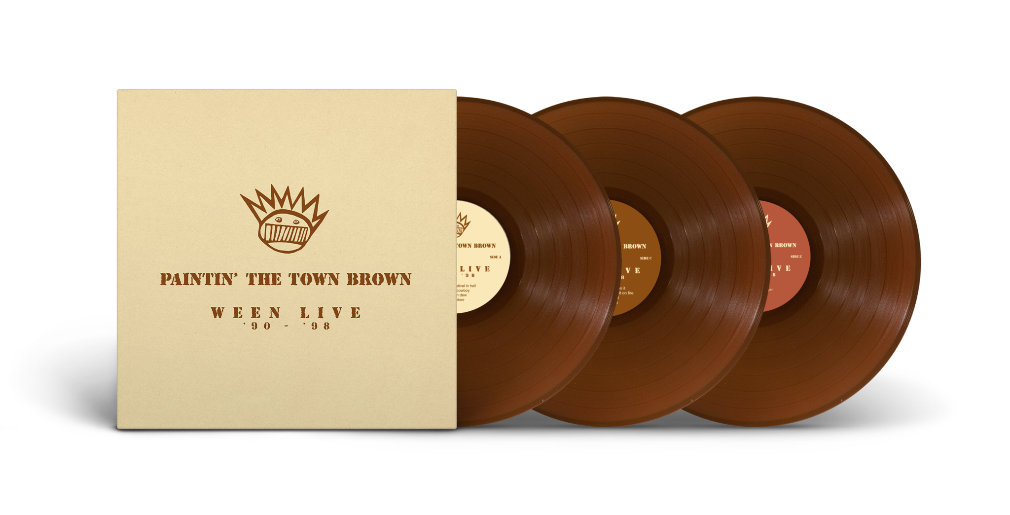 WEEN 'PAINTIN' THE TOWN BROWN: WEEN LIVE 1990-1998' 3LP (Brown Vinyl)