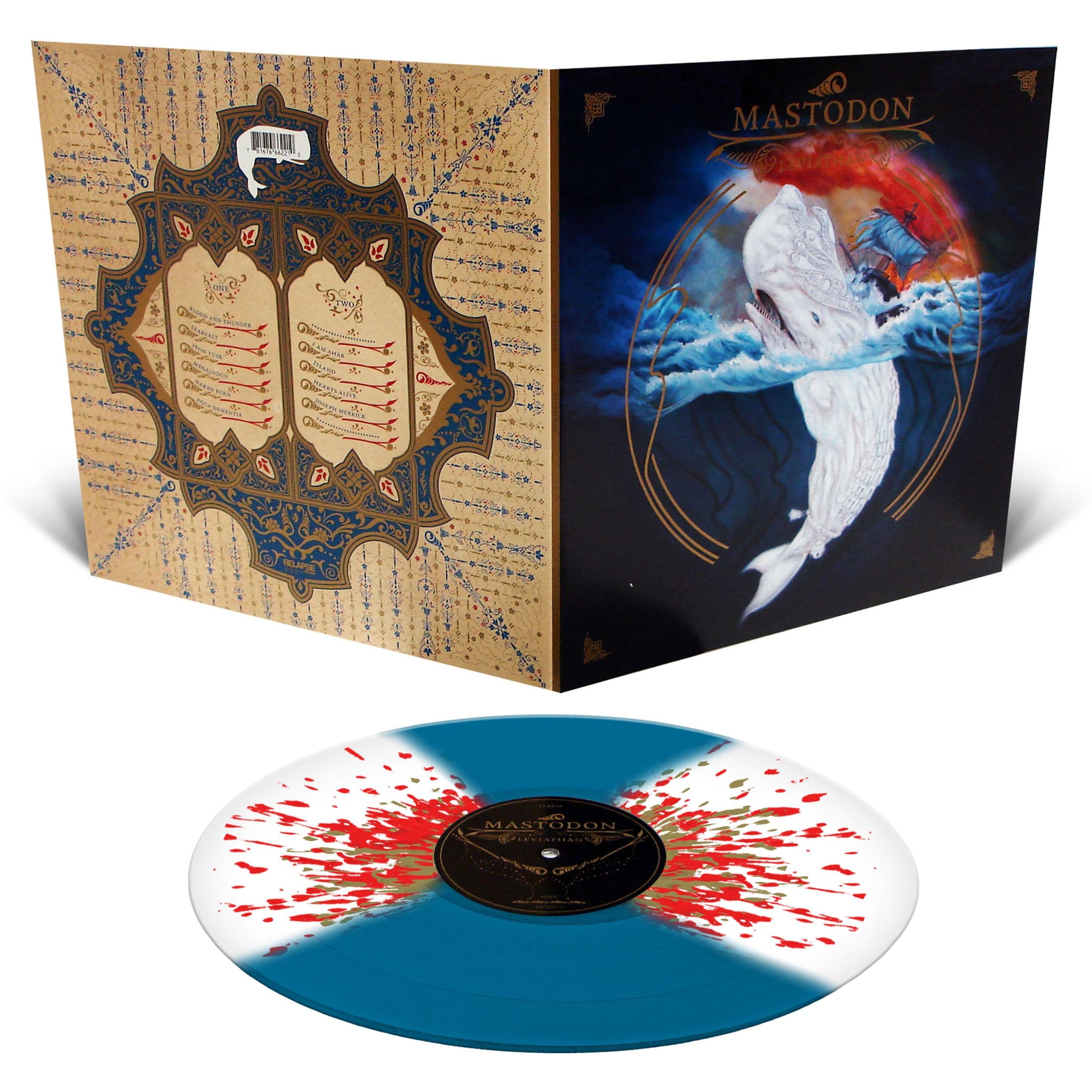 MASTODON 'LEVIATHAN' LP (Blue w/White & Gold/Black Splatter Vinyl)