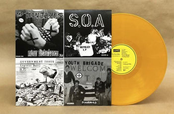 FOUR OLD SEVEN INCHES LP (Teen Idles, SOA, Government Issue & Youth Brigade) -- Yellow Vinyl