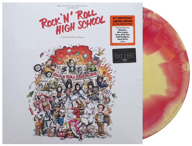 ROCK 'N' ROLL HIGH SCHOOL SOUNDTRACK LP (Orange, Yellow & Red Vinyl) -- Ramones, Devo, Brian Eno, More