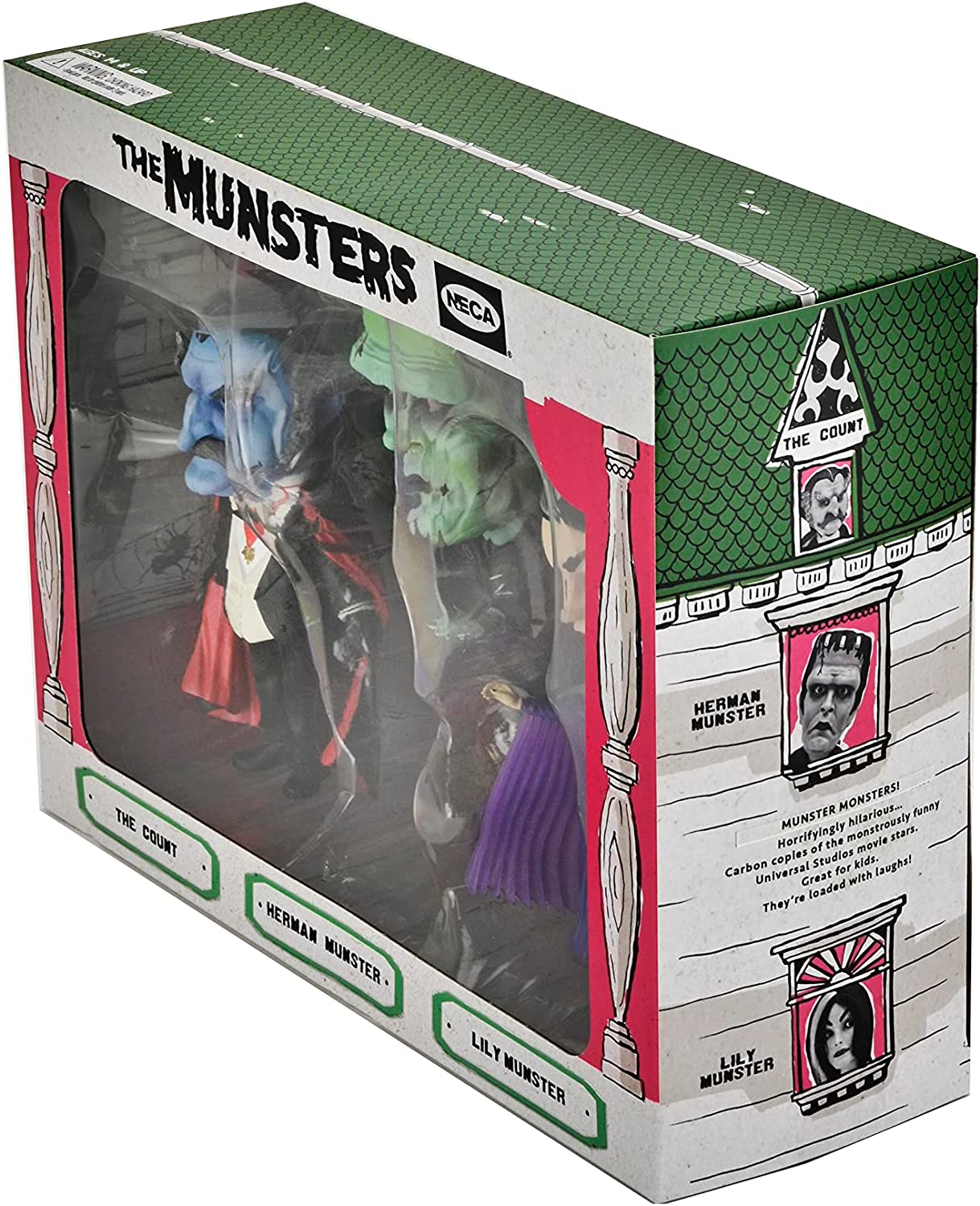 ROB ZOMBIE'S THE MUNSTERS - LITTLE BIG HEAD 3 PACK - NECA CLOTHED FIGURES
