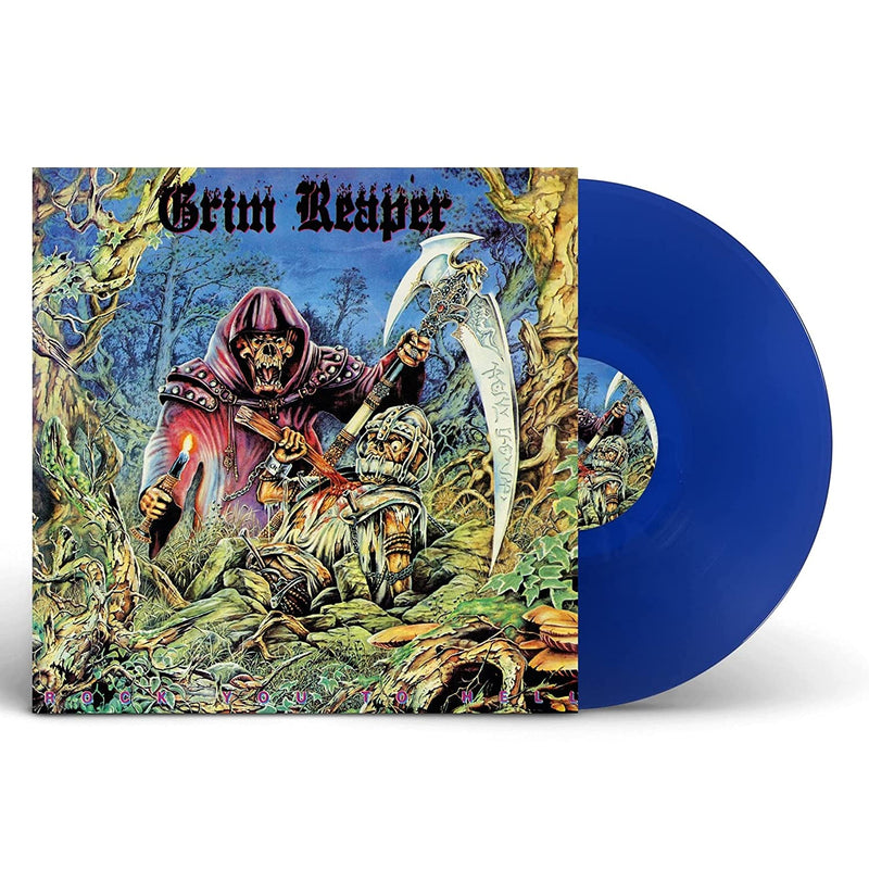 GRIM REAPER 'ROCK YOU TO HELL' LP (Import, Blue Vinyl)