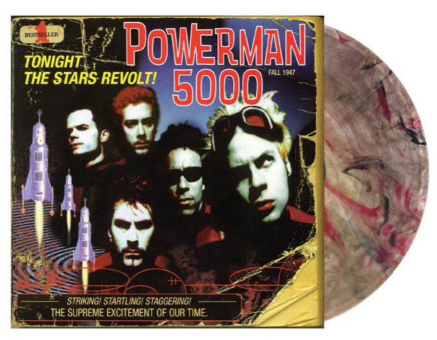 POWERMAN 5000 ‘TONIGHT THE STARS REVOLT!’ LP (Limited Edition, Only 500 Made, Transparent Jungle Swirl Vinyl)
