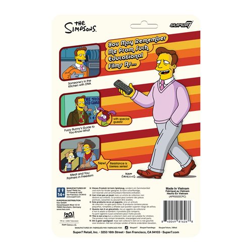 THE SIMPSONS REACTION WAVE 2 'TROY MCCLURE (MEAT AND YOU: PARTNERS IN FREEDOM)' ACTION FIGURE