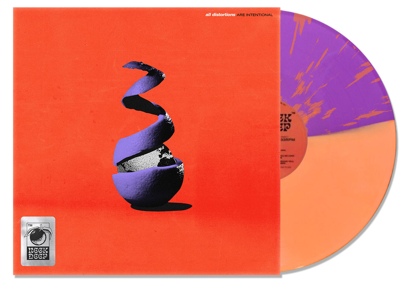 NECK DEEP ‘ALL DISTORTIONS ARE INTENTIONAL’ LP (Limited Edition – Only 300 Made, Half Purple & Orange Splatter Vinyl)