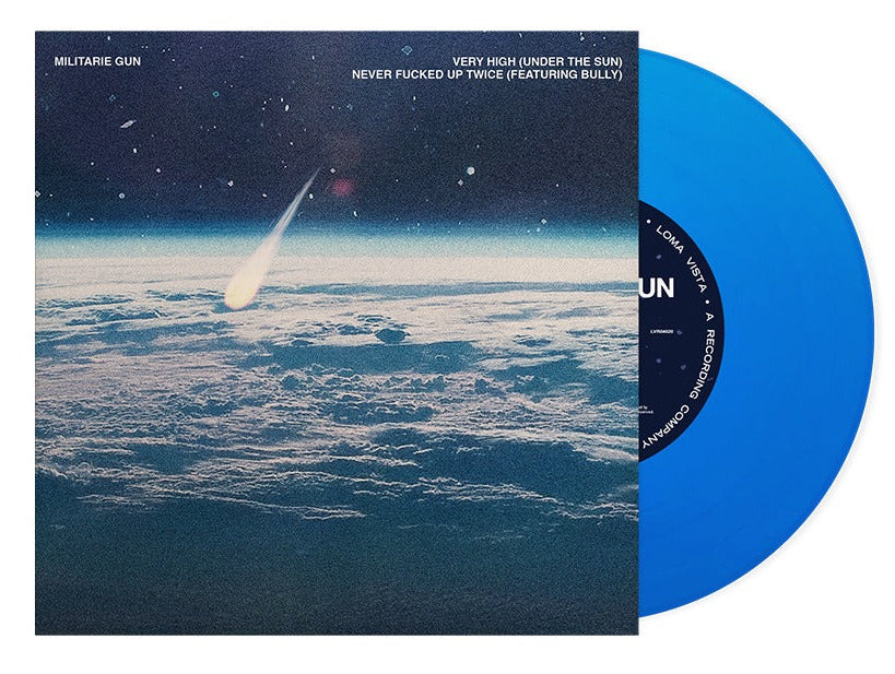 MILITARIE GUN ‘VERY HIGH / NEVER F*CKED UP’ 7" SINGLE (Limited Edition – Only 500 made, Blue Transparent Vinyl)