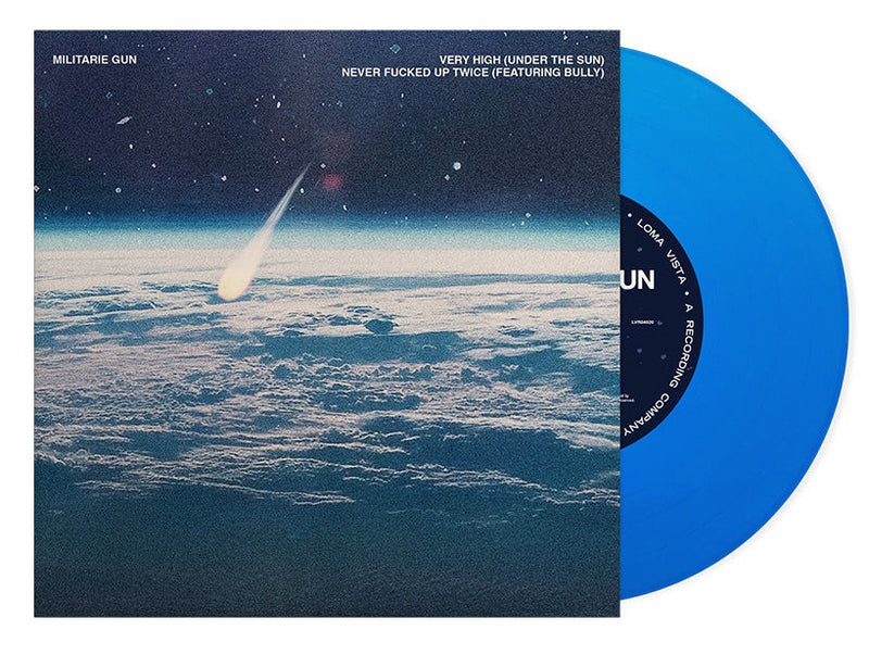 MILITARIE GUN ‘VERY HIGH / NEVER F*CKED UP’ 7" SINGLE (Limited Edition – Only 500 made, Blue Transparent Vinyl)