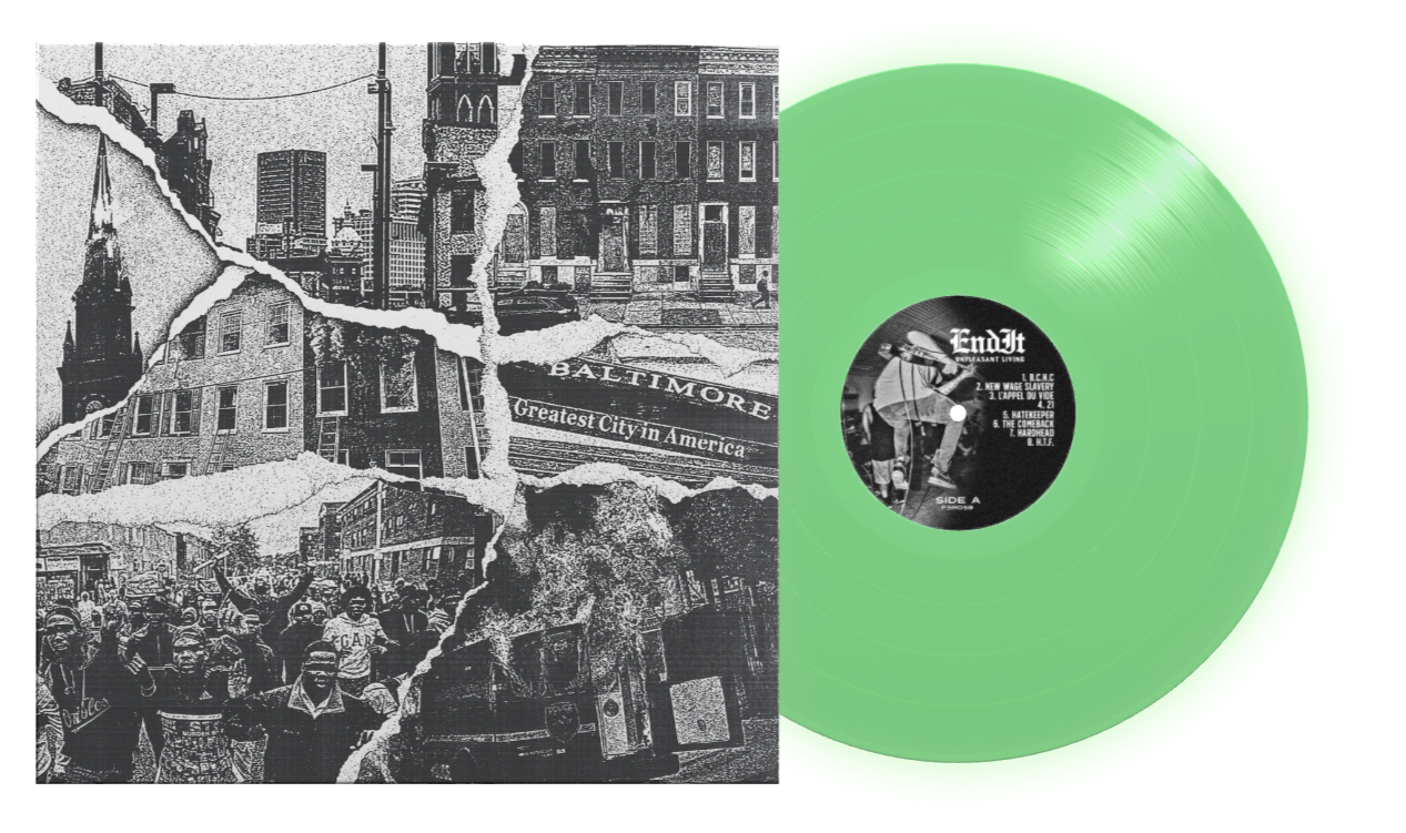 END IT ‘UNPLEASANT LIVING’ (Limited Edition – Only 300 made, Glow in the Dark Vinyl)