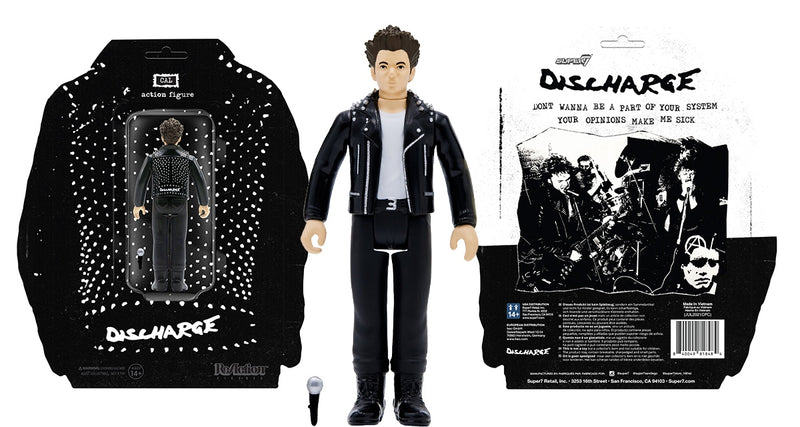 DISCHARGE REACTION PUNK ACTION FIGURE - CAL MORRIS WITH STUDDED LEATHER JACKET
