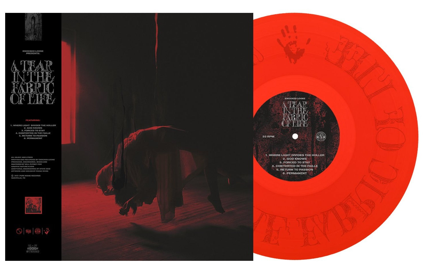 KNOCKED LOOSE ‘A TEAR IN THE FABRIC OF LIFE’ EP – ONLY 500 MADE (Limited Edition Translucent Blood Red Vinyl)