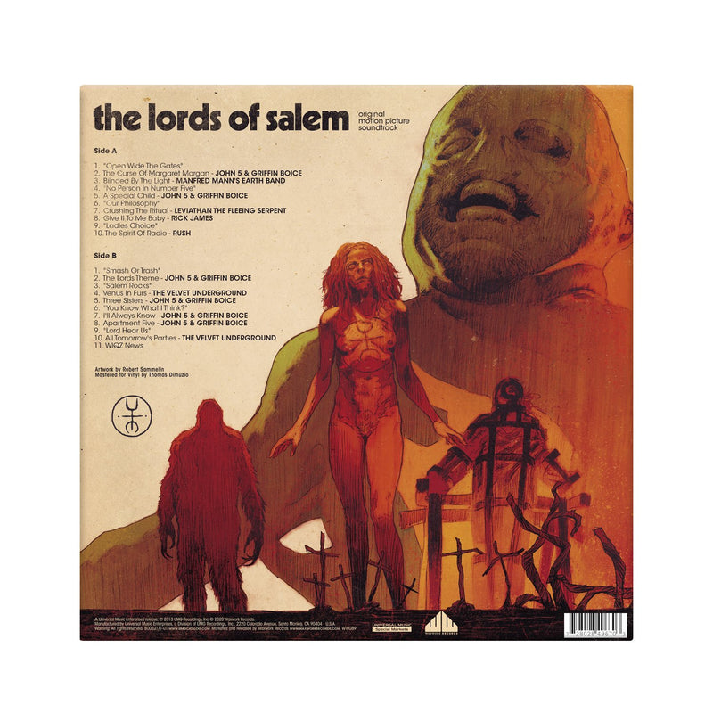 LORDS OF SALEM ORIGINAL SOUNDTRACK LP (Blood Red & Blue Butterfly Effect w/ White Splatter Vinyl, Featuring Rob Zombie, The Velvet Underground, Lou Reed and more)
