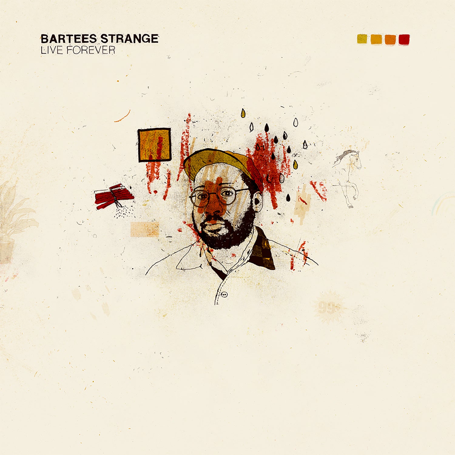 BARTEES STRANGE 'LIVE FOREVER' LP (Bone & Black Swirl Vinyl)