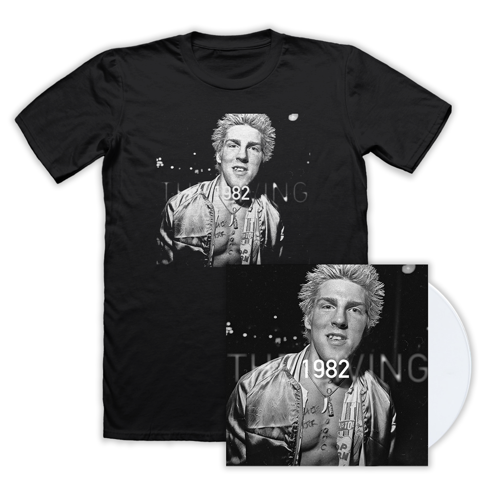 THE LIVING (DUFF MCKAGAN & GREG GILMORE) '1982' WHITE LP & EXCLUSIVE T-SHIRT BUNDLE